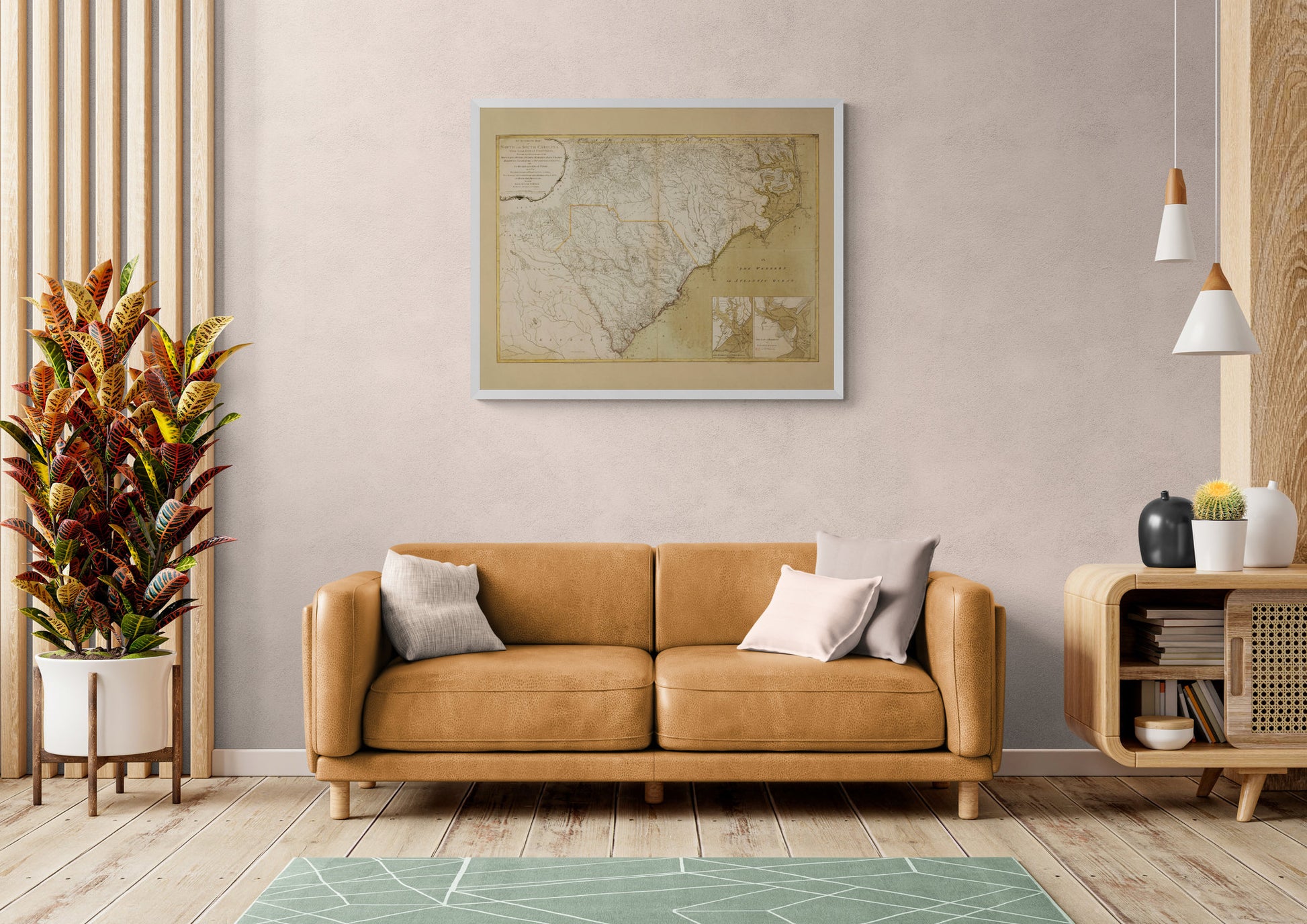 North and South Carolina with their Indian Frontiers dated 1777 - Antique Reproduction - Highly Detailed Map - Available Framed