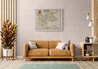 Map of Fife dated 1654 - Kingdom of Fife - Scotland - Antique Reproduction - Available Framed