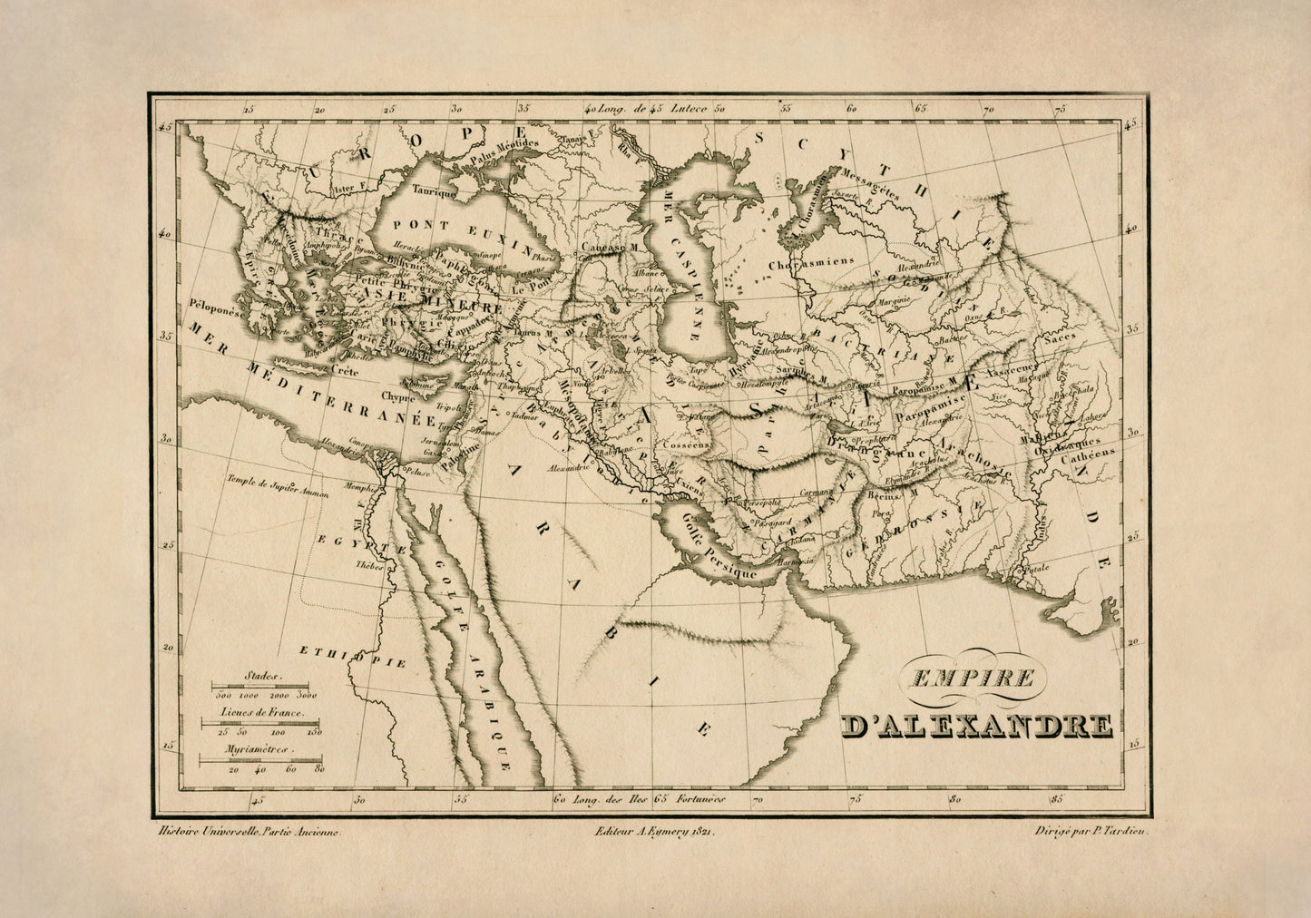 Map of the Empire of Alexander the Great dated 1822 1822 – antique art print from Ninska Designs