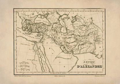 Map of the Empire of Alexander the Great dated 1822 1822 – antique art print from Ninska Designs