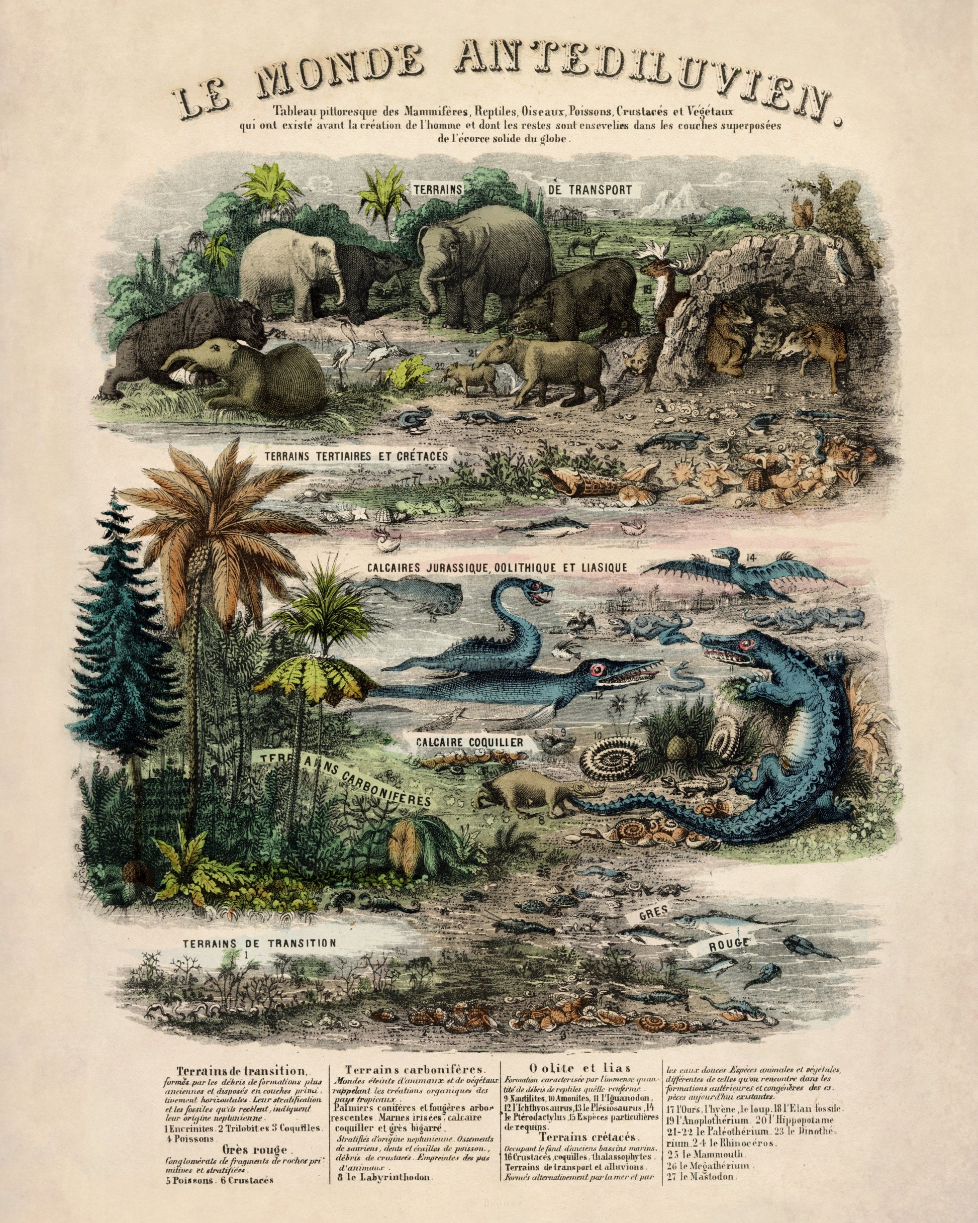 The Antediluvian World – antique art print from Ninska Designs
