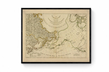 Russian Discoveries in Asia and America Map dated 1776
