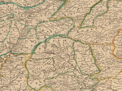 Scotland Map (North Britain) dated 1745 - Antique Reproduction - Emanuel Bowen - Detailed Map - Available Framed
