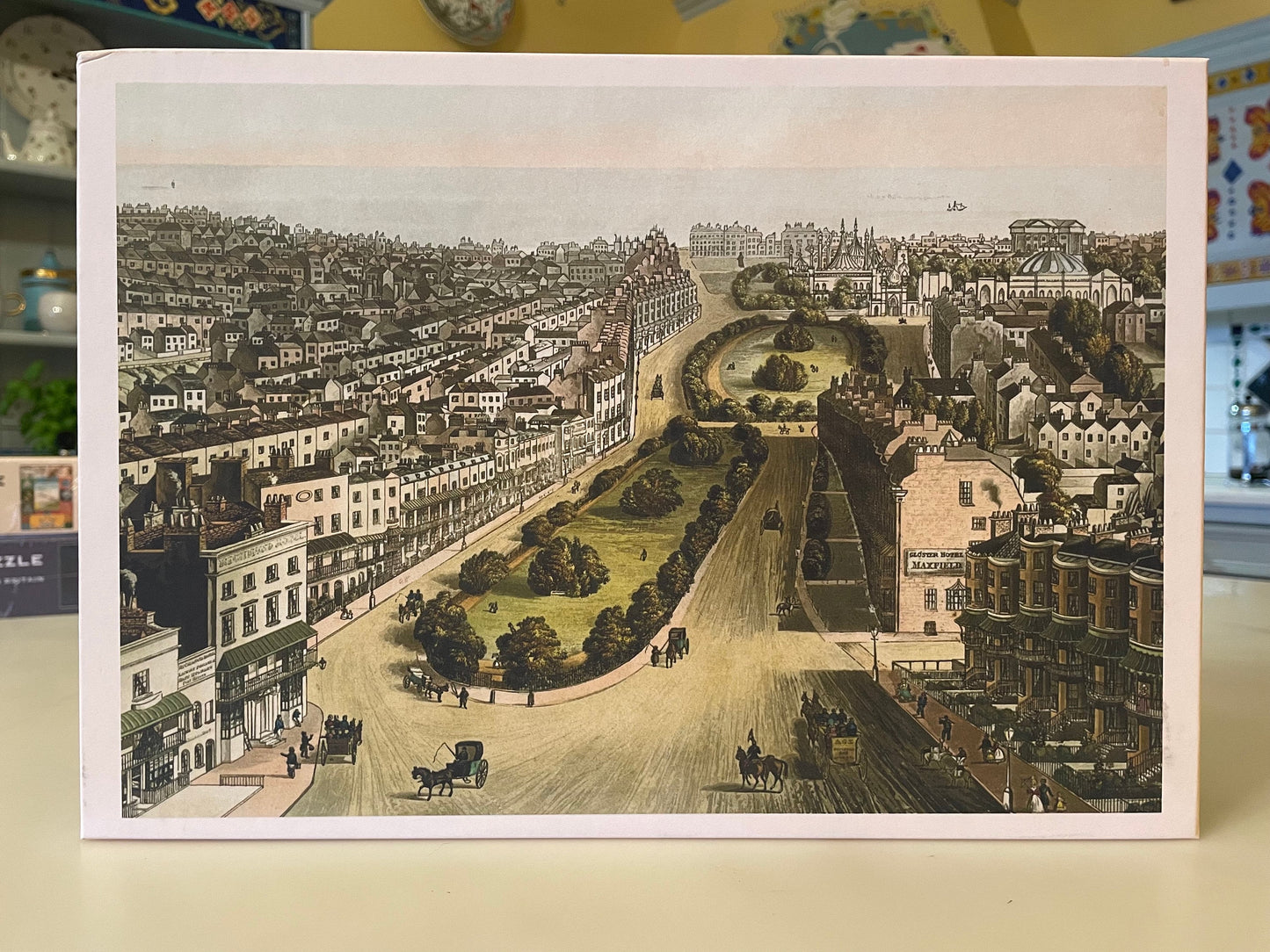 Brighton Bird’s Eye View Jigsaw Puzzle – 1000 Pieces, Antique 1839 Map Design – antique art print from Ninska Designs